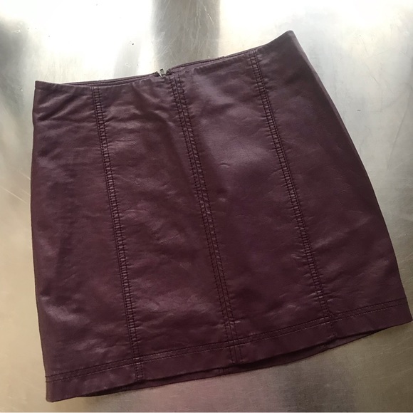 Faux Leather Mini Skirt - Picture 2 of 7